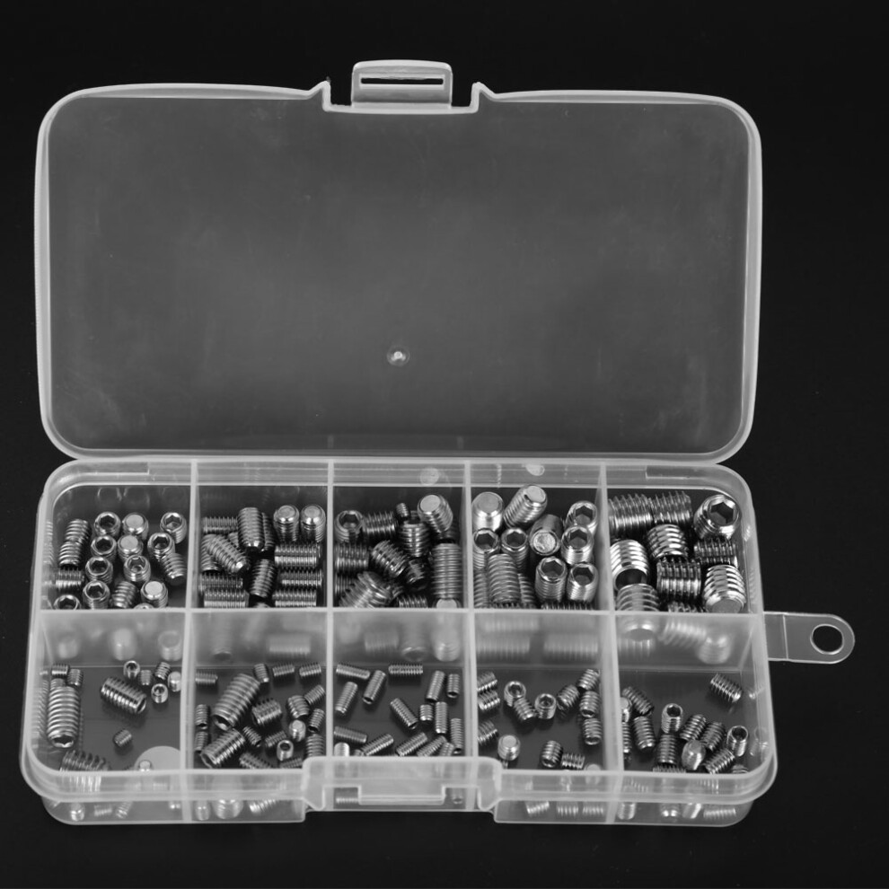 220Pcs Hex Socket Grub Screws Stainless Steel Set Screw Hardware Fasteners M3 M4 M5 M6 M8 8241323877630