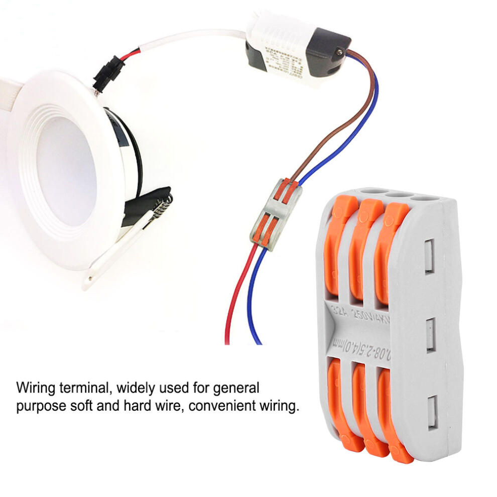 20Pcs 11~28Awg Pct-2-3 Orange Quick Wiring Terminals Cable Connectors For Electrical Parts 8741323878090