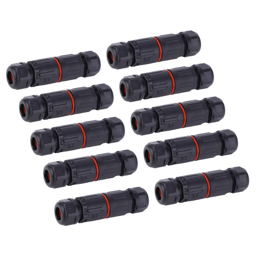 10PCS IP68 Waterproof Electrical Wire Cable 3Pin Connector Outdoor Plug Socket 0.5mm²~2.0mm²