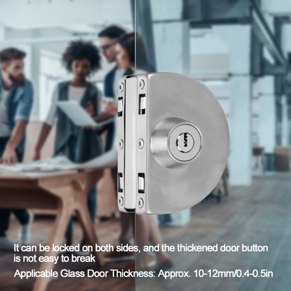 Stainless Iron Double Glass Door Lock Latch Semi Circular For Home Security Accessories 3521323881178