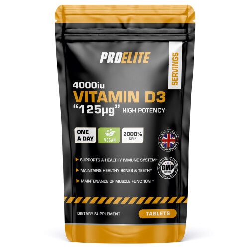 (90 Tablets) Vitamin D3 4000IU Vegan Tablets Immunity Pro Elite