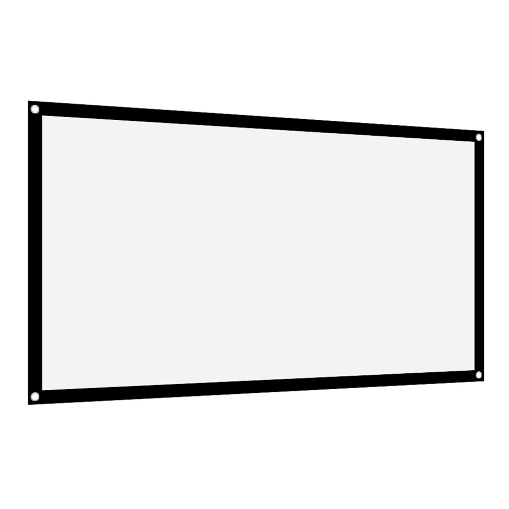 16:9 Thicken Portable Non Crease Soft Polyester Projector Curtain Projection Screen(72In ) White 4601323886362