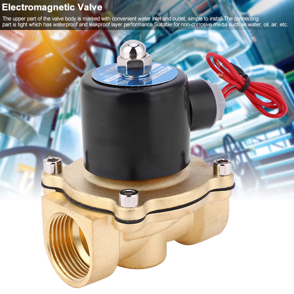 Normally Closed Solenoid Valve Brass For Air Water Oil 1In Bspp 2W250-25 Ac220/Dc24v/Dc12v2w-250-25 24V 9411323885921
