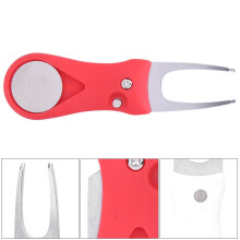 304 Edelstahl Golf Divot-Tool mit ABS-Griff, 11x3,2cm, Rot