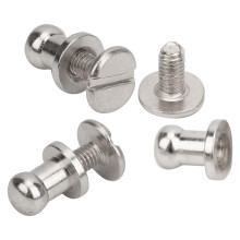 20 Sets Screw Nail Rivet Copper Round Head Stud Spot Screwback for Bracelet Bag Clothes Shoes Belt DecorationSilver