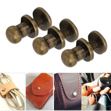 20 Sets Screw Nail Rivet Copper Round Head Stud Spot Screwback for Bracelet Bag Clothes Shoes Belt DecorationBronze