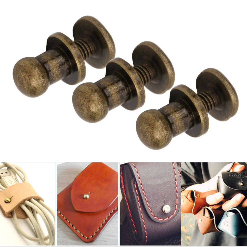 20 Sets Screw Nail Rivet Copper Round Head Stud Spot Screwback For Bracelet Bag Clothes Shoes Belt Decorationbronze 9411323888090