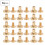 50 Set 8mm Pure Copper Flat Head Rivets Leather Strap Screws Kit for Notebook BindingGold 7