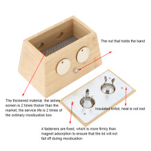 2 Holes Bamboo Moxa Moxibustion Box Moxa Roller Stick Holder Moxibustion Tool