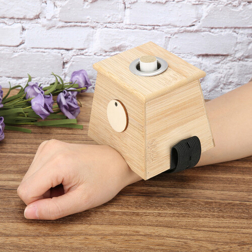 Single Hole Bamboo Moxibustion Box Moxa Roller Stick Holder Moxibuting Tool