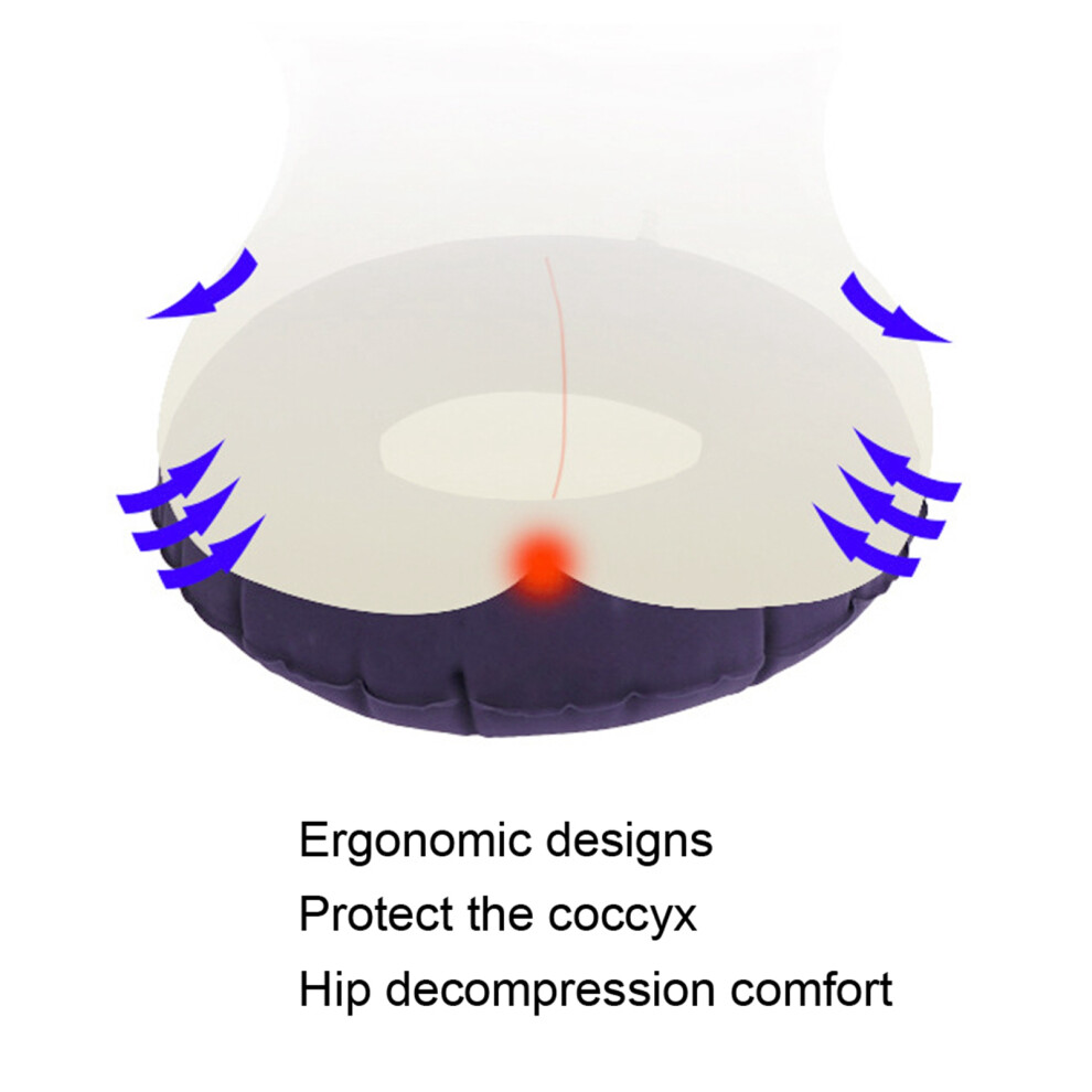 PVC Cushion Ergonomic Portable Inflatable Seat Cushion Pad Mat with Inflator