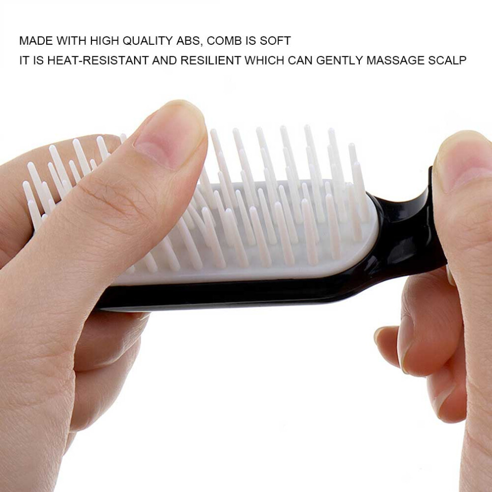 Pocket Folding Hair Brush Comb Collapsible Travel Essentials Scalp Massage Comb  Black StylingBlack