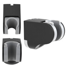ABS matt schwarz Duschkopfhalter, verstellbar, Doppel-Schrauben, 51g