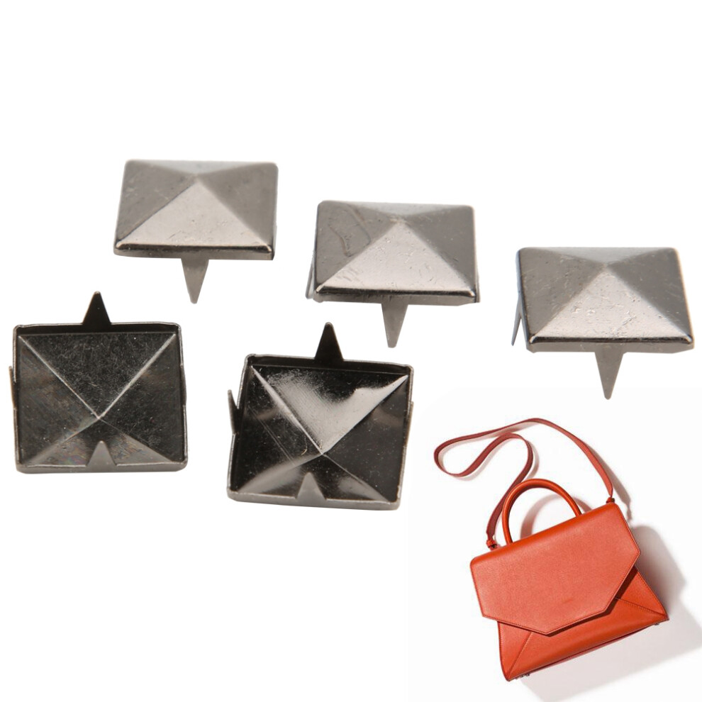 100Pcs Square Pyramid Punk Rivets 4 Claw Metal Studs For Bracelets Clothing Shoes Handbagblack 10Mm 9381323895797