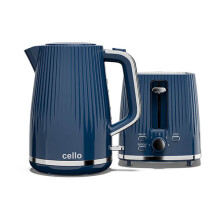 Cello Aria Nocturn Blue 2 Slot Toaster & Kettle