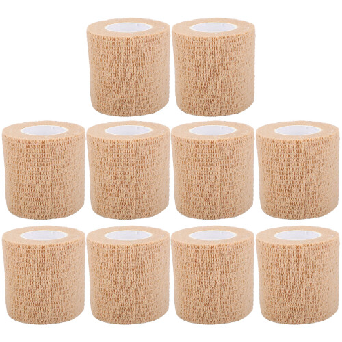 10 Stück selbstklebendes elastisches Verbandtuch, hautfarben, 5 cm x 4,5 m 1