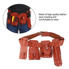 5in1 Leather Tool Belt Pouch Scaffolding Tool with Tool Holder for Level Spanners Hammer