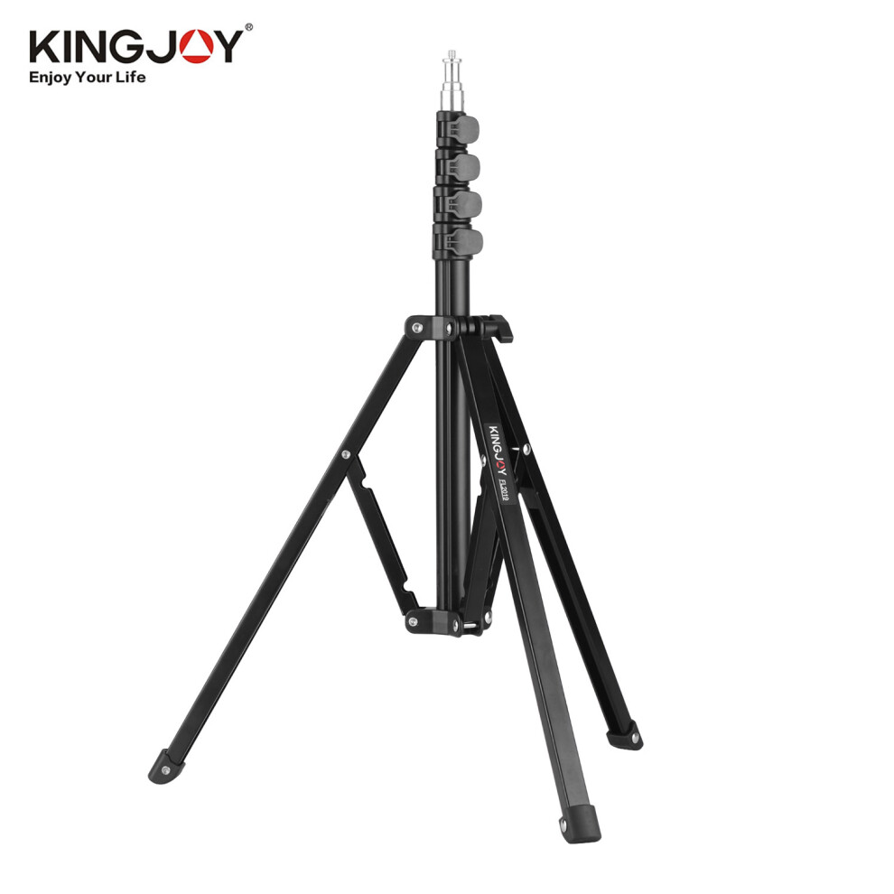 Kingjoy Fl2019 Adjustable Metal Tripod Stand 8Kg/17.6Lbs Load Capacity 1/4 Inch Screw Max. Height 180Cm/5.9Ft For Photography Studio Light 9351323901101