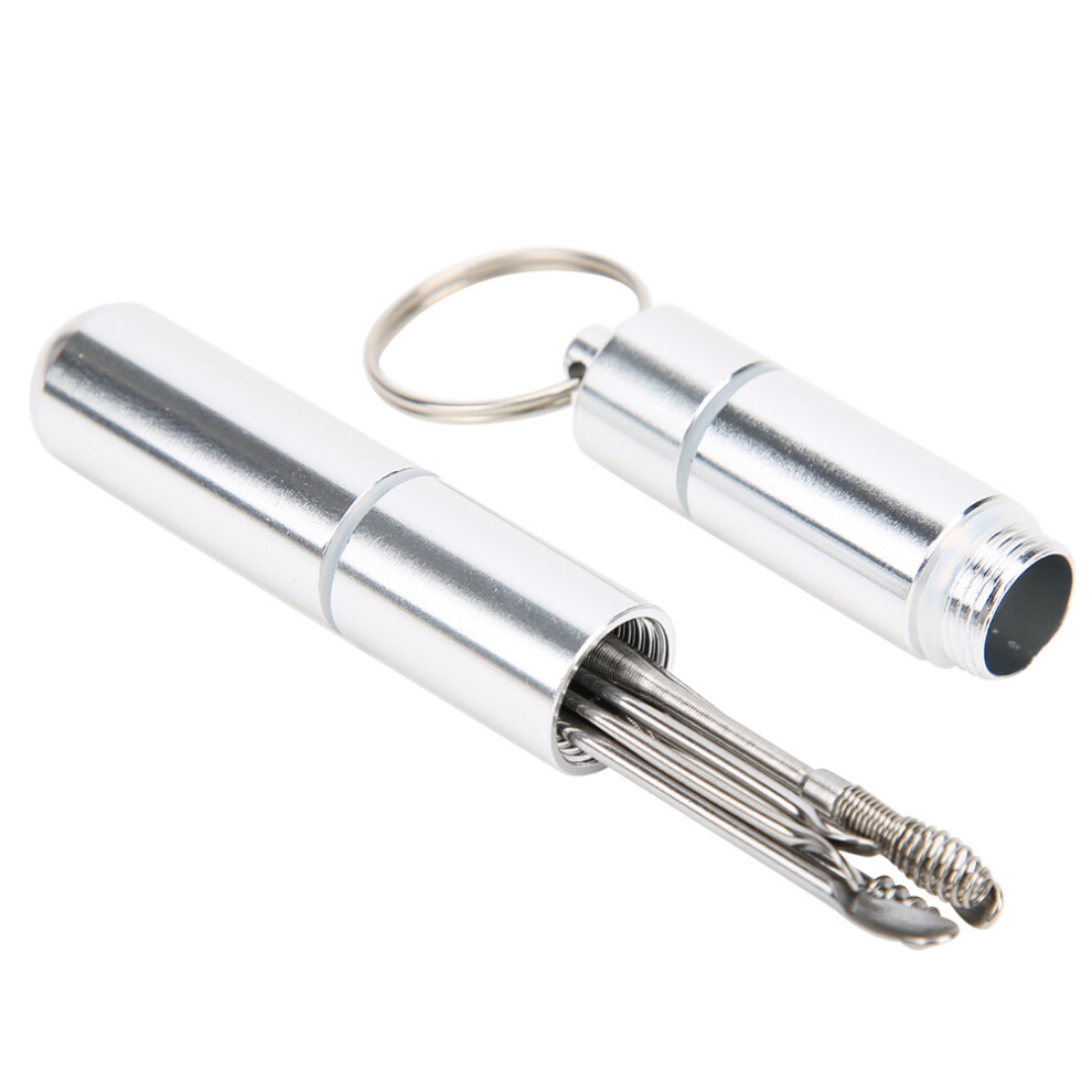 Curette Portable Vintage Stainless Steel Ear Pick Earwax Remover for Keychain Hanging