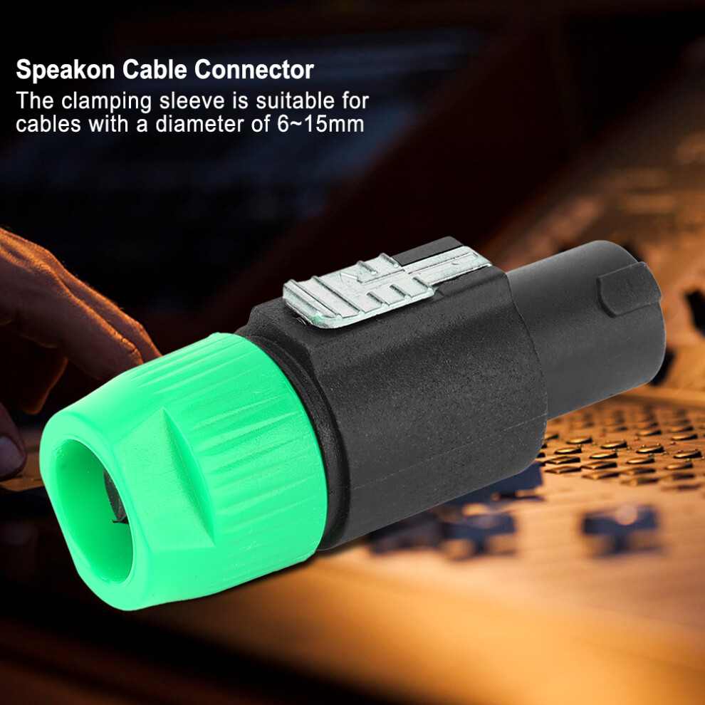 10Pcs C Nl4fc Audio Speaker Connector Waterproof 4 Pin Speakon Plug Cable Connector( ) Green 3681323904571
