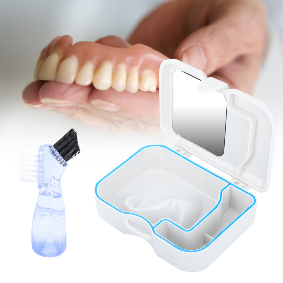 Gray Denture Box Storage Case False Teeth Container Denture Storage Case With Mirror