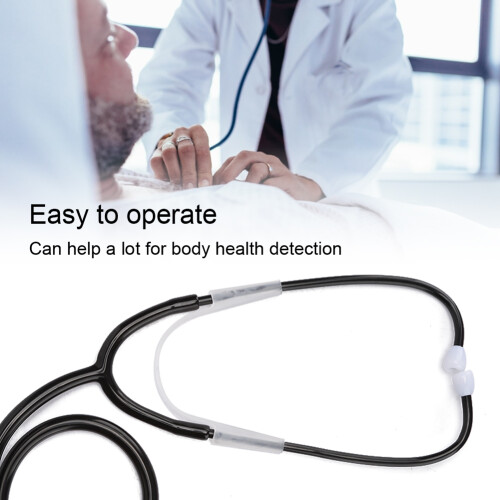 Professional Single Head Stethoscope Aluminium Alloy Heart Lung Detection EchoscopeBlack