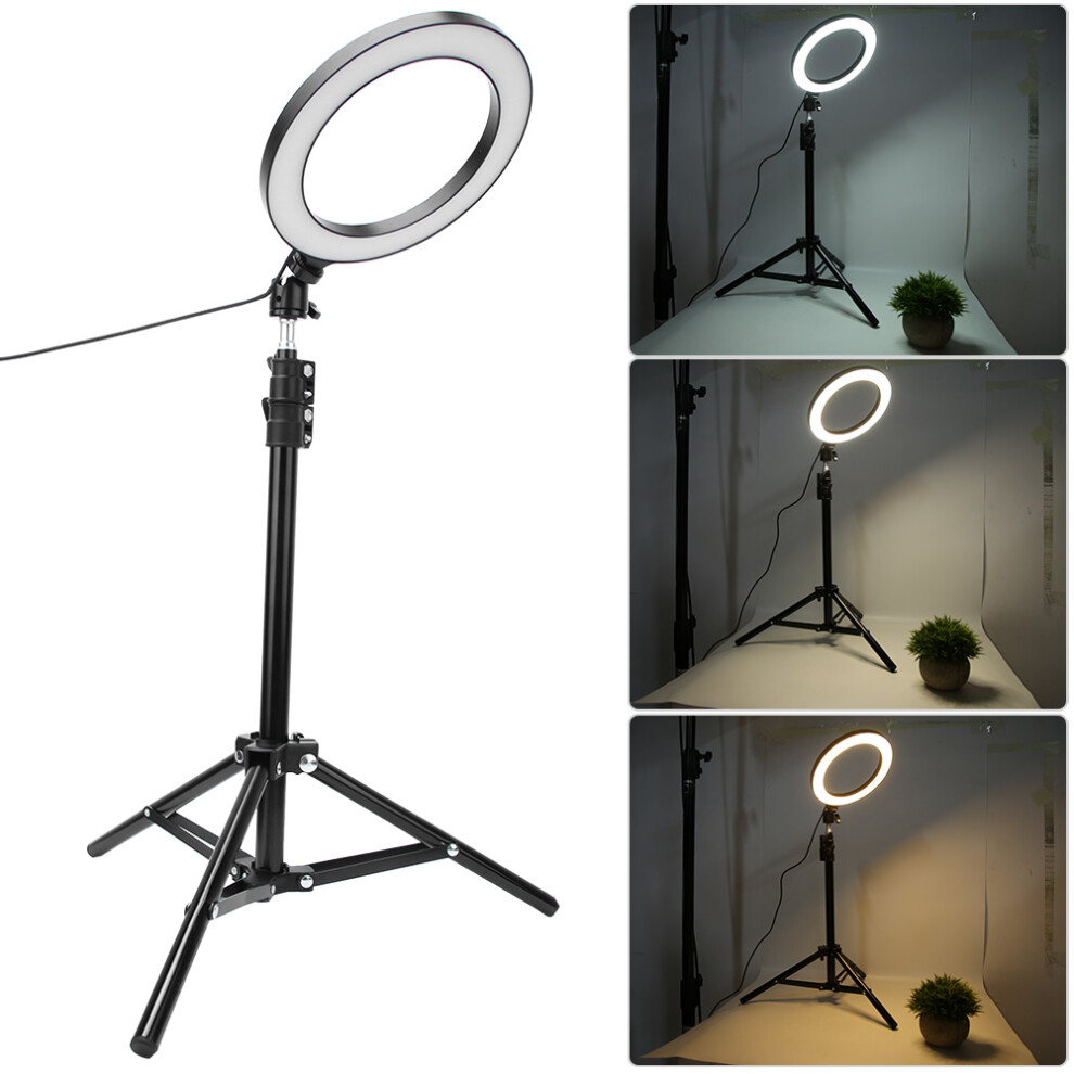 20Cm Photography Dimmable Led Selfie Ring Video Live Usb Lamp With Phone Holder Tripod Light