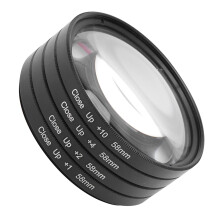 Optical Glass Macro Close Up +1 +2 +4 +10 Lens Filter Kit 58mm for Canon Nikon Sony Cameras