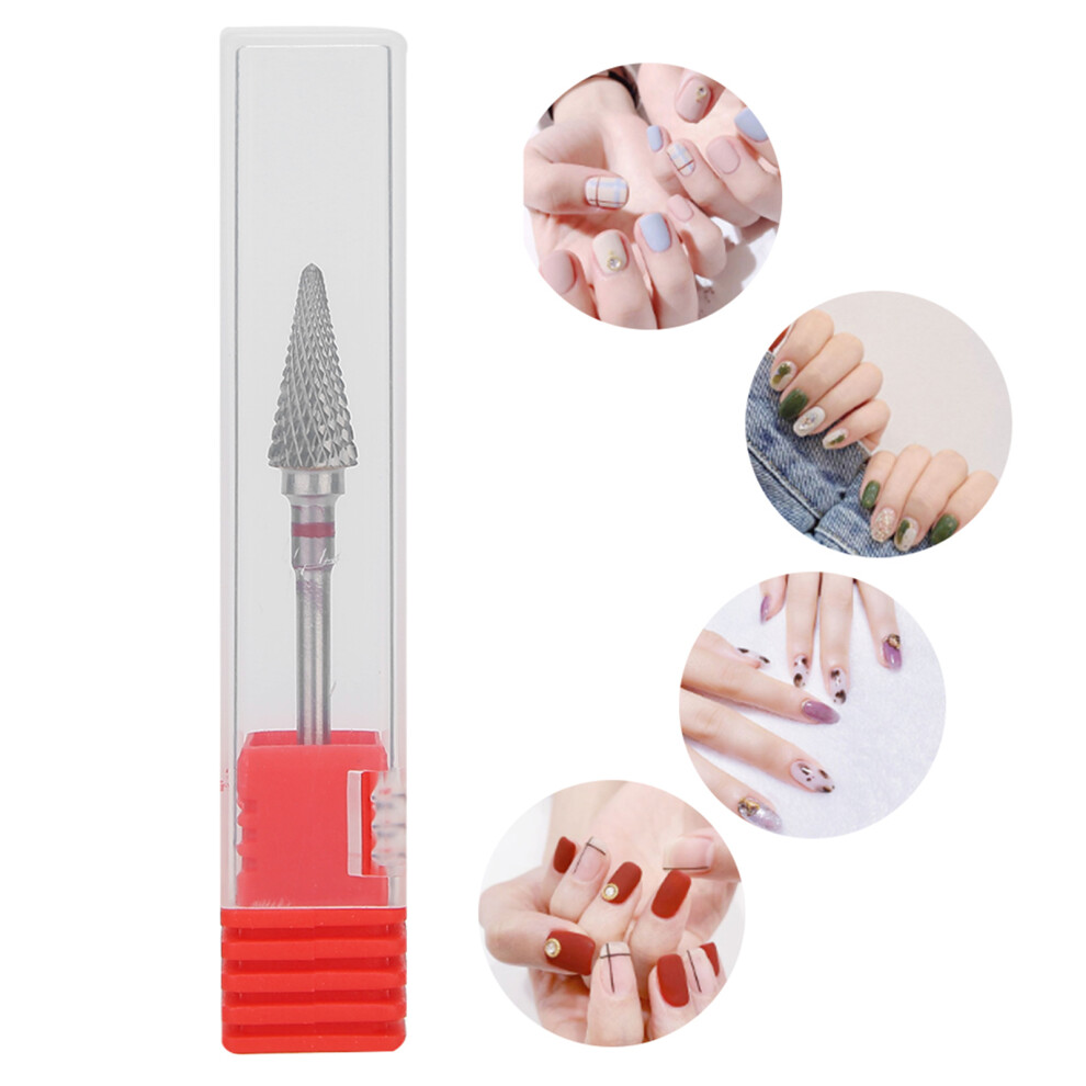 Tungsten Steel Nail Art Manicure Drill Bits Electric Pedicure Manicure Grinding HeadRed