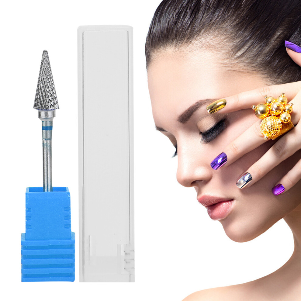 Tungsten Steel Nail Art Manicure Drill Bits Electric Pedicure Manicure Grinding HeadBlue