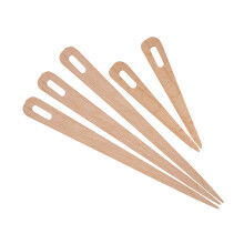 5PCS DIY Wooden Big Eye Knitting Needles Tapestry Weaving Crafts Tools