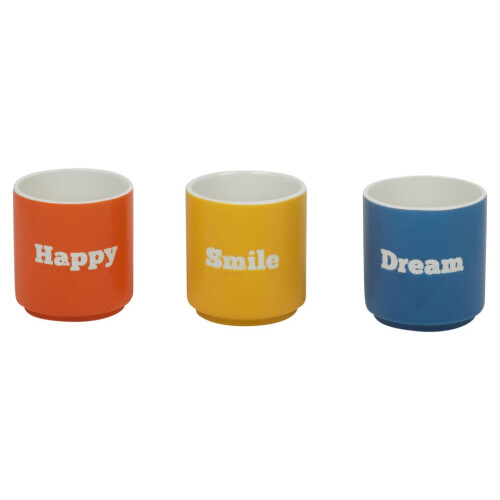 URBN-CHEF (Large) 6 Pc Multi Colours Mini Porcelain Ceramic Espresso Coffee Mugs Gift Set 2