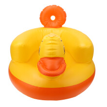 Yellow Duck Inflatable Baby Chair Sofa Baby Bath Stool Safety Back Seat 60KG Bearing CapacityRound Bottom