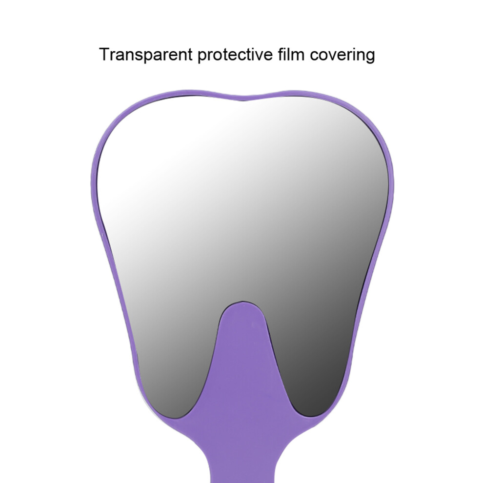 Tooth Shaped Mirror Cute Handle Dental Mirror Hand Mirror Dental AccessoryPurple