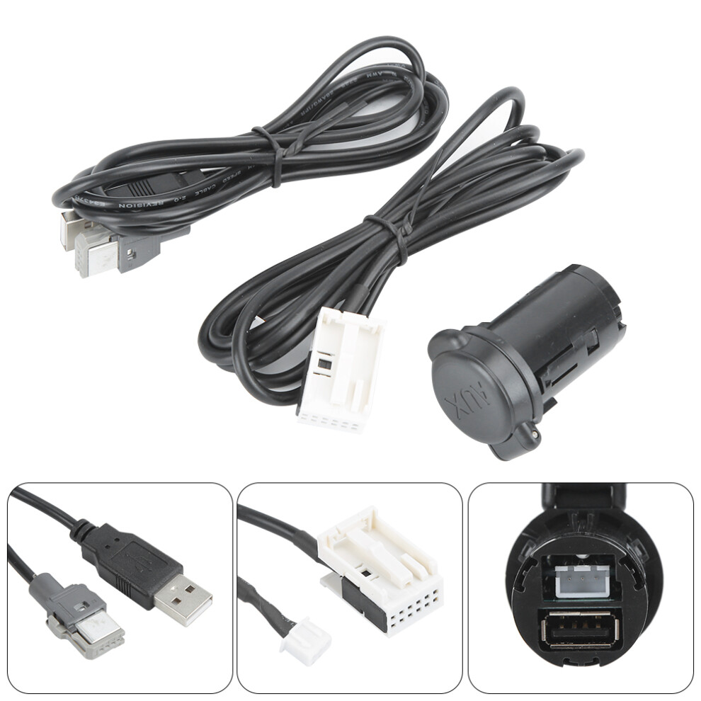 Aux In Usb Audio Cable Adapter Fit For Peugeot 307 407 308 408 508 3008 Black 8281323912979