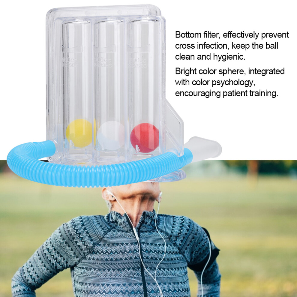 Deep Breathing Lung Exerciser Incentive Spirometer Breath Measurement SystemType A 3 Ball Single Suction