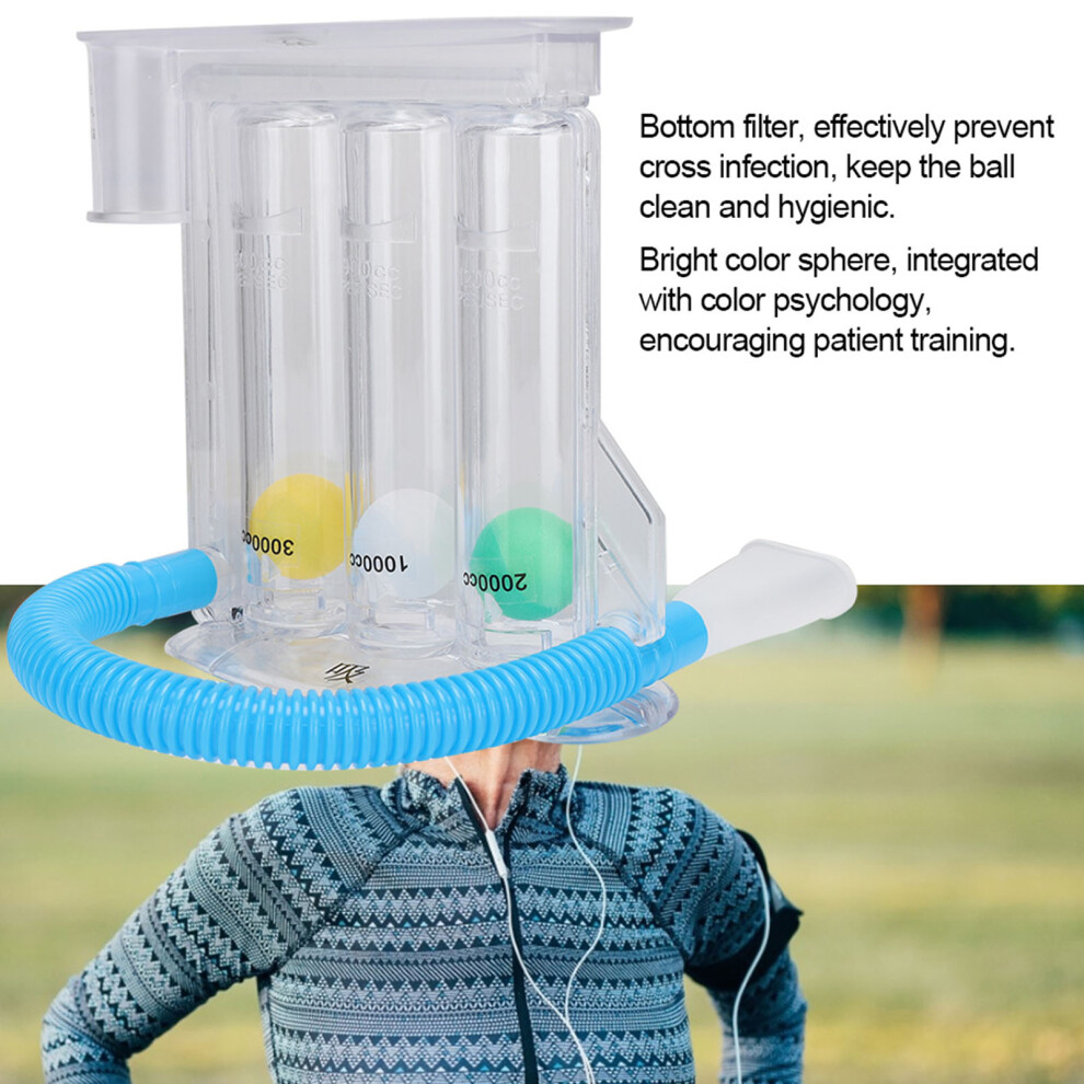 Deep Breathing Lung Exerciser Incentive Spirometer Breath Measurement SystemType B 3 Ball Suction and Blow