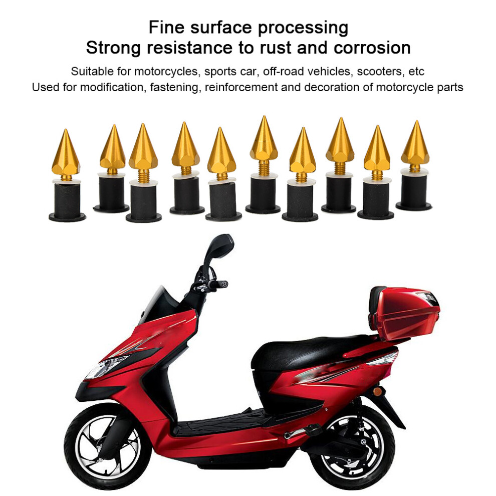 Windshield Wind Screen Spike Bolts M5 Screws Nuts Motorcycle Modification Accessoriesgold 5071323916656