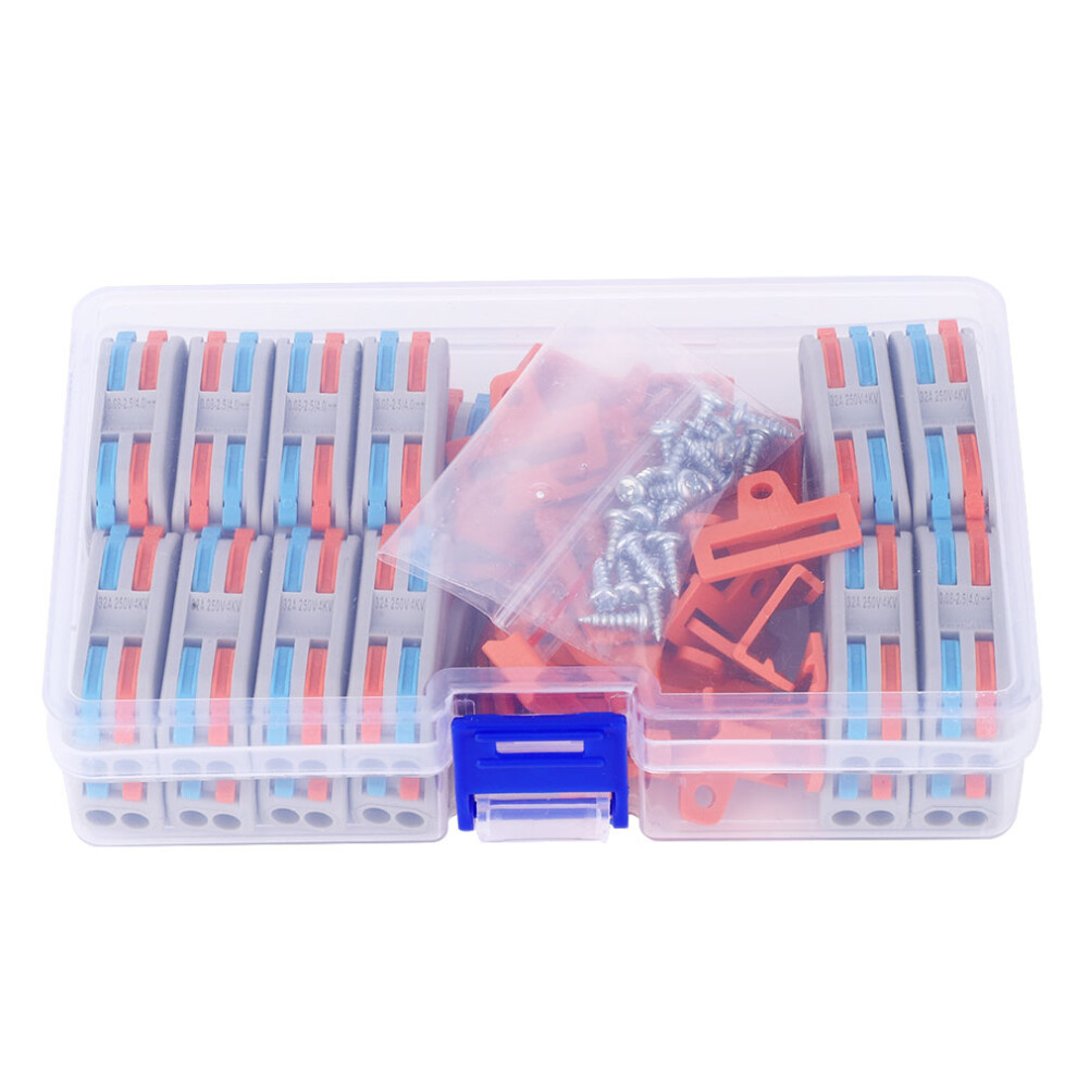 48Pcs Wiring Connector Conductor 2-Positions 11~28Awg Pct-2-2 With Bracket Screws 3671323917022