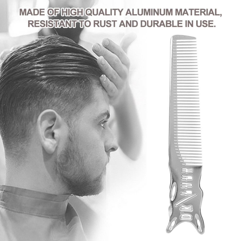 Unisex Professional Anti-Static Haircut Comb Barbers Hair Salon Hairdressing Aluminum Comb(Comb )