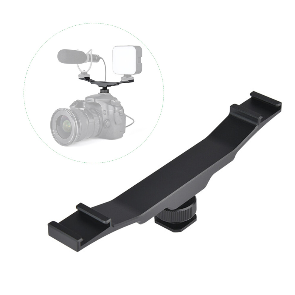 Double End Cold Shoe Mount Bracket Extension Rod For Camera Flash Fill Light Microphone Holder 3221323917081