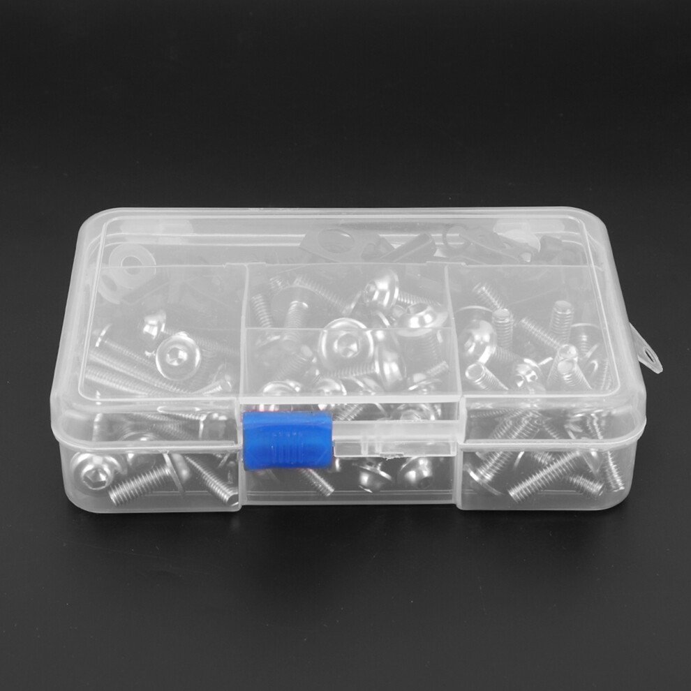177Pcs Motorcycle Screws Fairing Bolt Kit Universal M5 M6 Fit For Yamaha Sportbikessilver 7891323917952