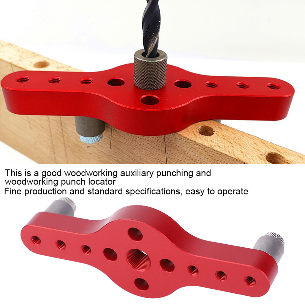 Hole Punch Locator Aluminum Alloy Puncher Gauge Diy Woodworking Tool With 3Pcs Drill Bushingred 9361323917699