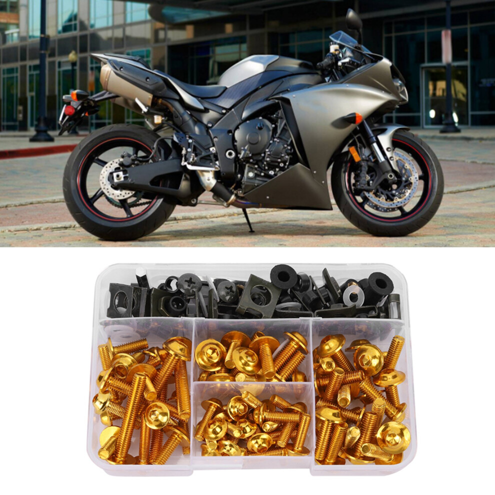 177Pcs Motorcycle Screws Fairing Bolt Kit Universal M5 M6 Fit For Yamaha Sportbikesgold 7681323918017