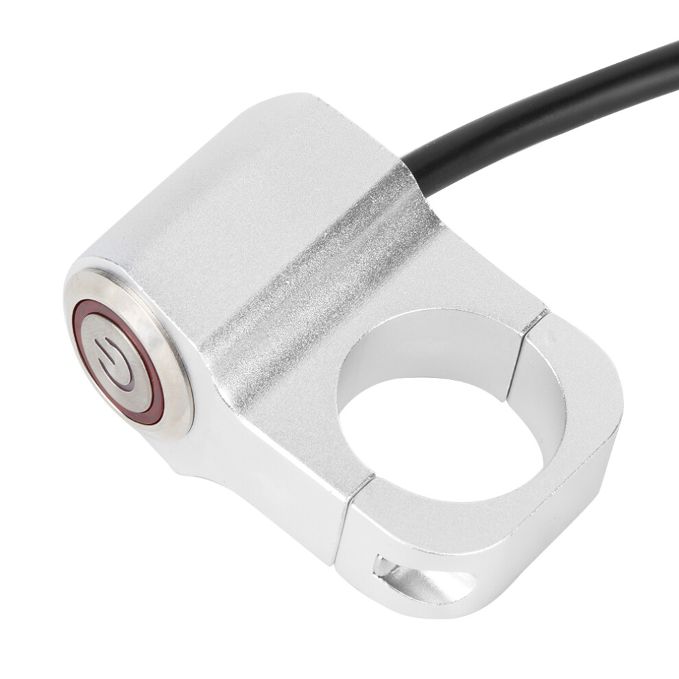 Handlebar Head Switch Aluminium Alloy With Led Indicator Motorcycles Modification Parts 25Mm Red/Light 8181323919544