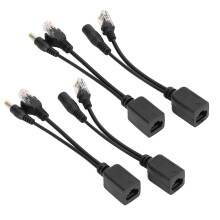 PoE Power over Ethernet Splitter Adapter DC12V für IP-Kamera, 5 Pärchen, Schwarz