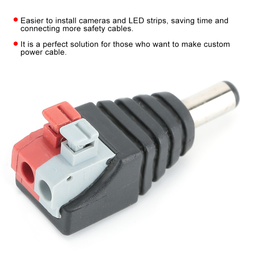 20Pcs 5.5x2.1mm Male Connector Cable Terminal DC Power Plug Adapter Jack for LED Light Strip-image-OPC-PHWCPK7-NEW