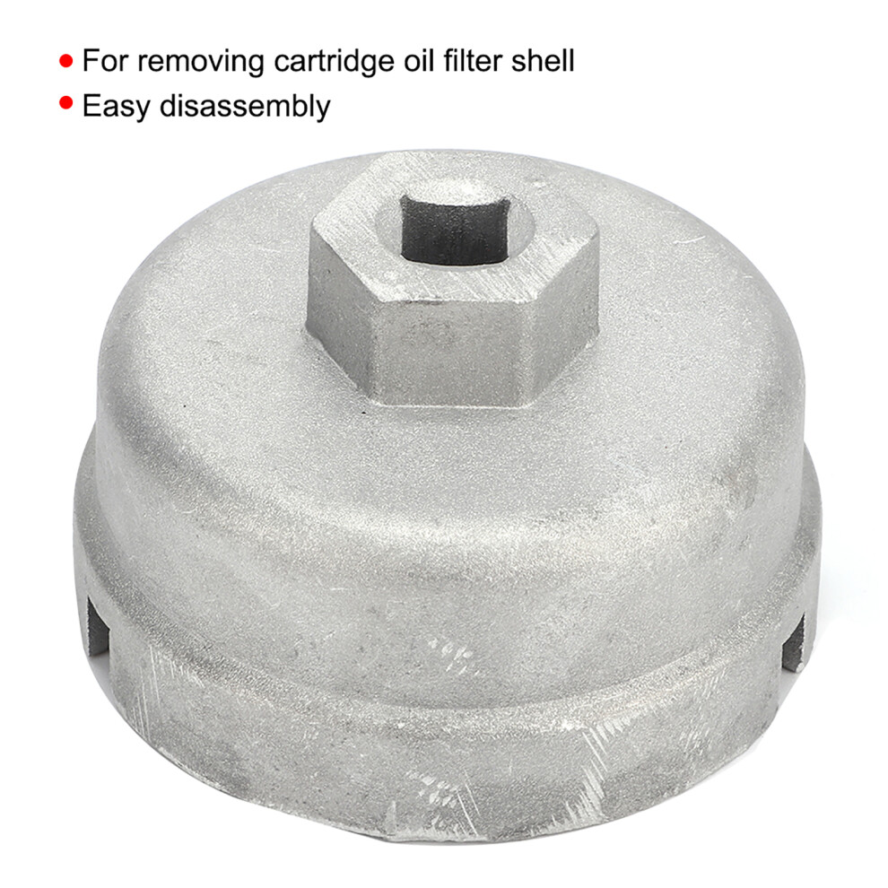 Aluminum Alloy Oil Filter Wrench 14 Flutes Vehicle Modification Tool 64.5Mm Silver 6941323921679