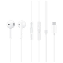 HUAWEI CM33 Classic Earphones (USB-C Edition) Half In-ear Corded Headset Handsfree Hi-Res High-Resolution Audio Immersive Wired Headphone w
