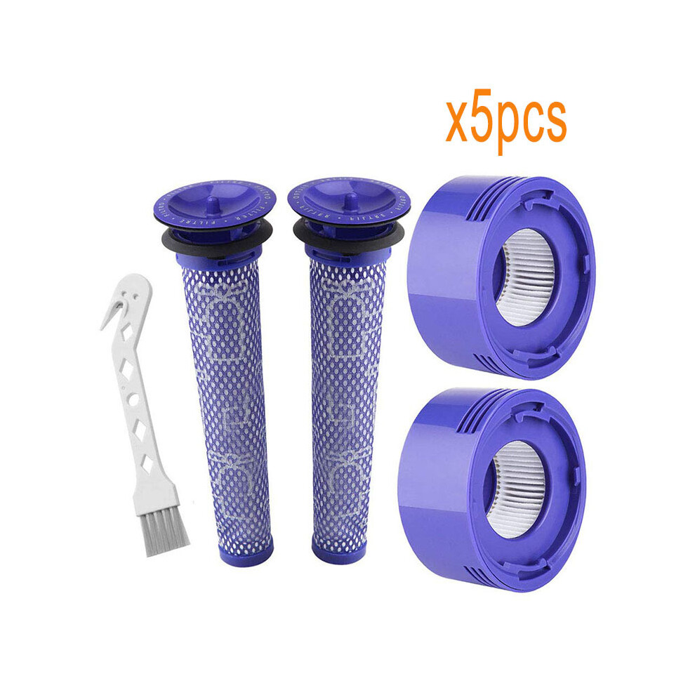 (5 Pezzi) Kit Pre-Filtro + Post-Filtro Adatto Per Aspirapolvere Dyson V7 V8 Pre-Filtro E Post-Filtro